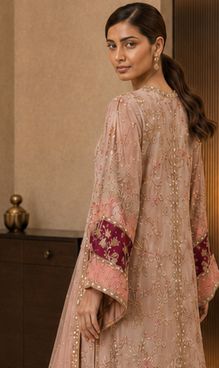 Gul-e-Mehr embroidery detail