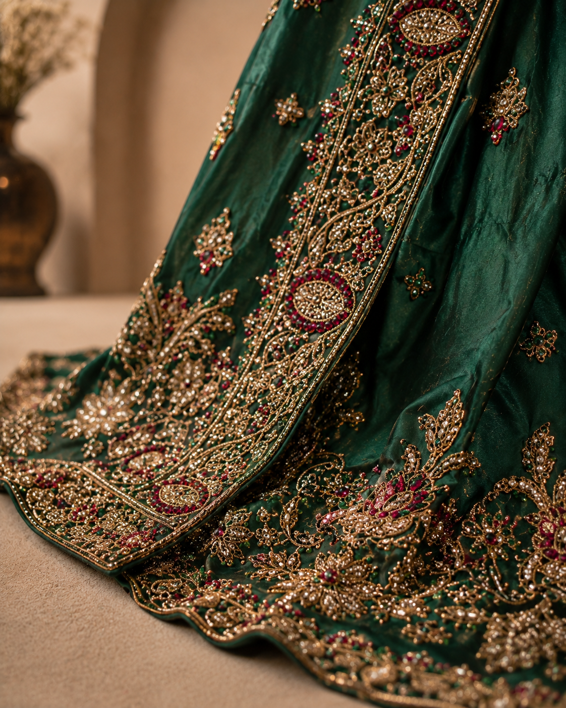 Zamurrad gold-toned embroidery detail