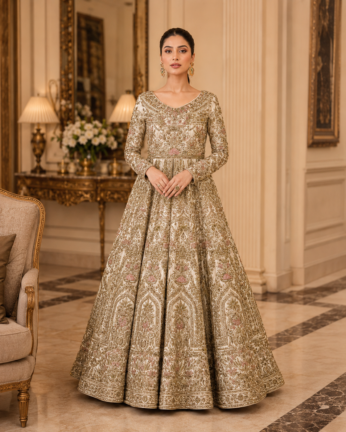 Zar-Afreen intricate gold detailing